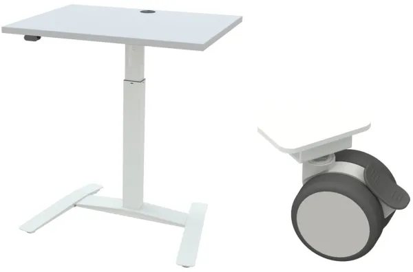 Single-leg adjustable table - Wheels