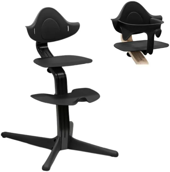 High chair beech - black incl. baby set